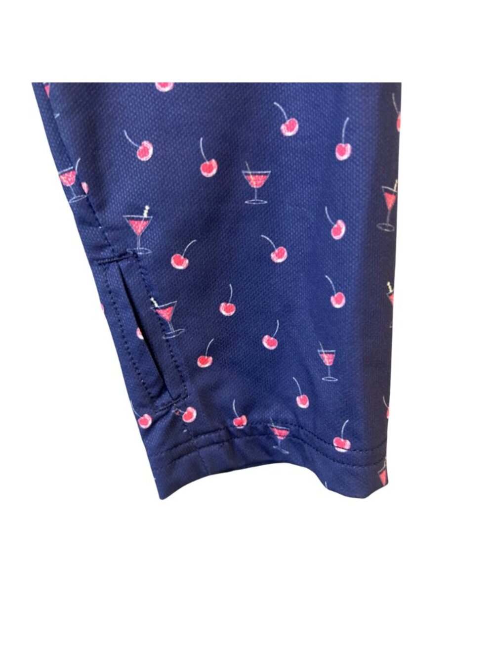 Straight Down Womens XL Cherry& Martini Print Golf Pullover Performance Top EUC - Picture 3 of 12